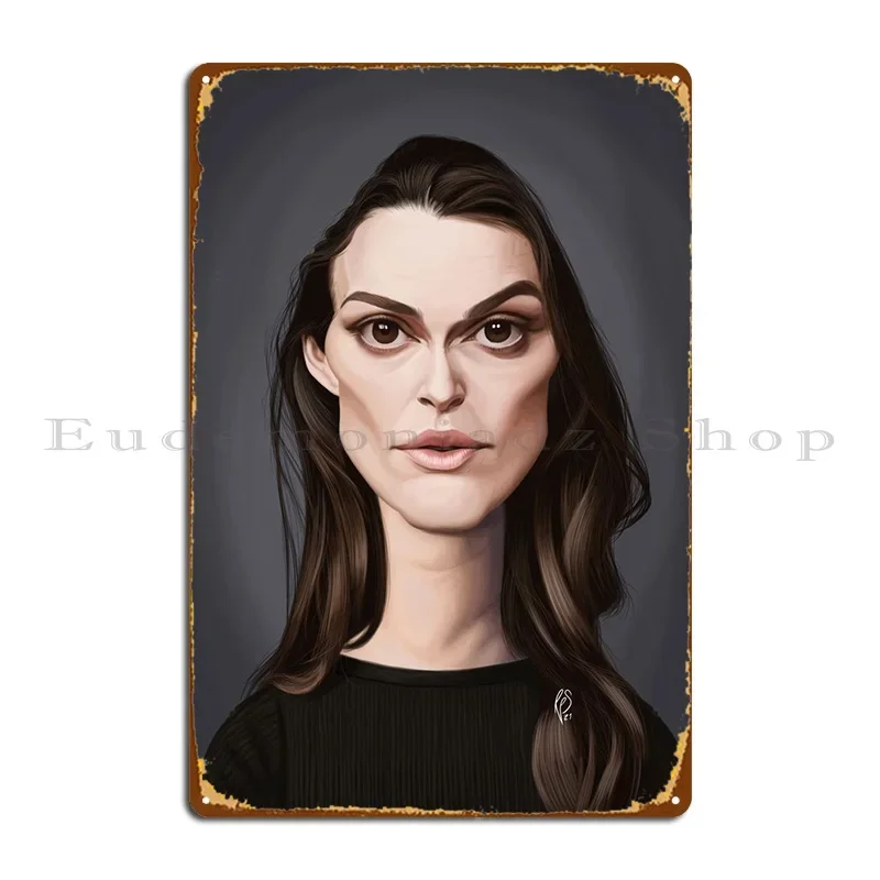 كيرا نايتلي علامة معدنية ملصق صدئ جدار المنزل جدارية شخصية جدار ديكور تين تسجيل ملصق