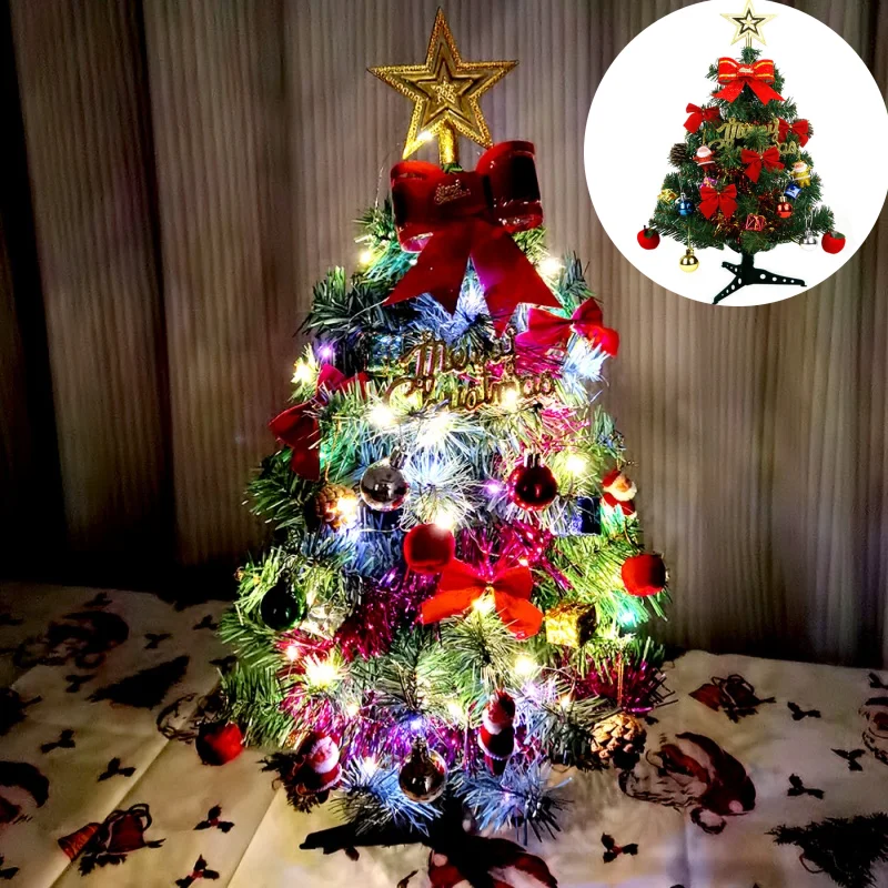 45cm Artificial Christmas Tree with Decorations Pendant Home Hotel Small Christmas Decoration Xmas Tree Desktop Decoration