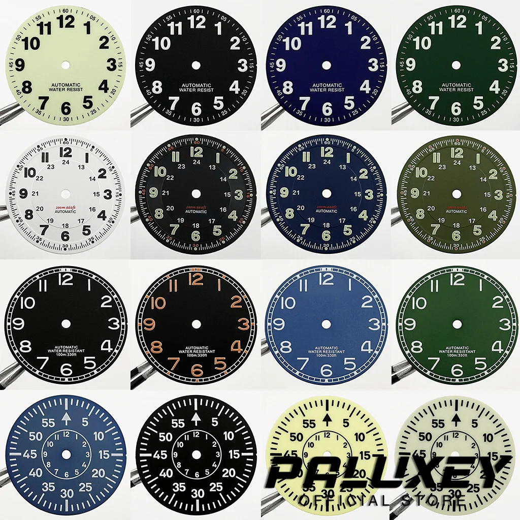 NH35 29mm Pilot Retro Watch Faces BB58 Dial Explorer Watch Land-Dweller Luminous DIY GMT Watch Dial for NH34 NH35 NH36 Movement