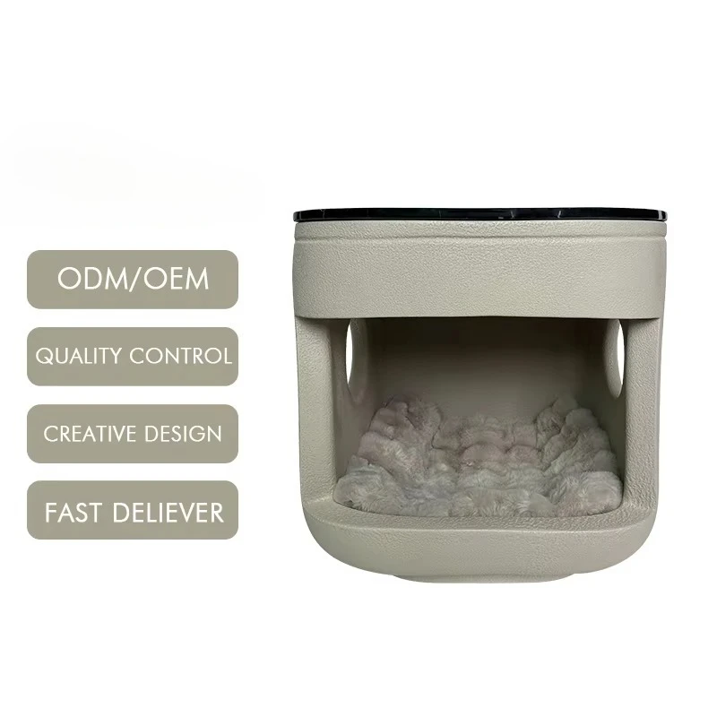 Creative High Quality Quality Cat and Dog Kennel Unique and Interesting Pet Furniture Table 2 in 1 Share People and Pets Natural
