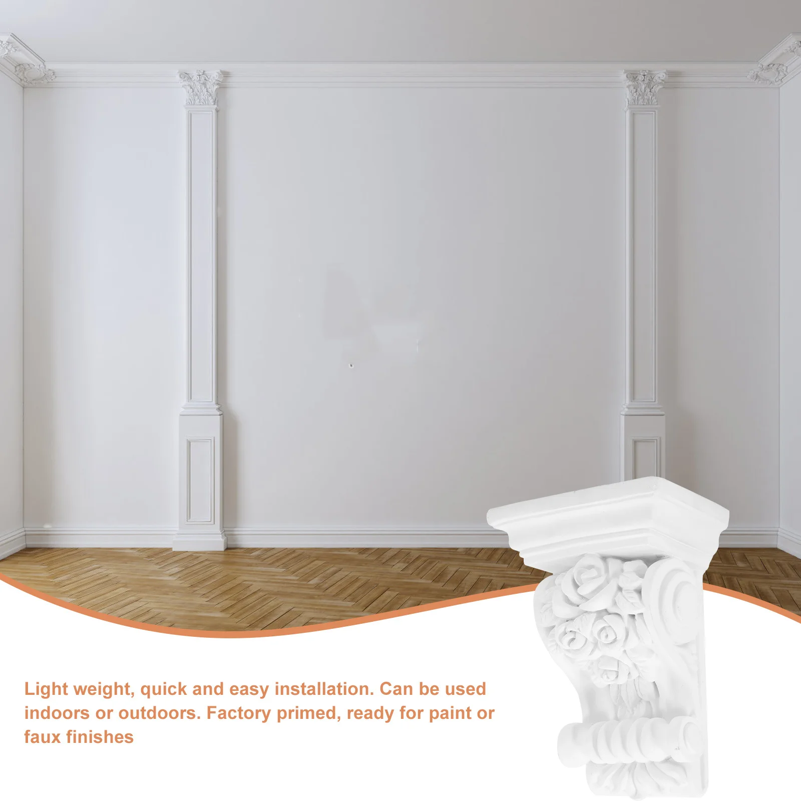 

European Carved Corbels Set of 8 Pre-Primed Easy Install Non-Gypsum PU Material Home Decor Corner Support Vintage Style