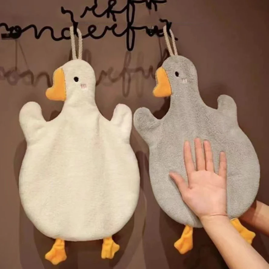 

Cartoon Goose Hand Towel Kitchen Bathroom and Toilet Hand Towel Hanging Type with Super Water Absorption Quick Drying It Is Hard