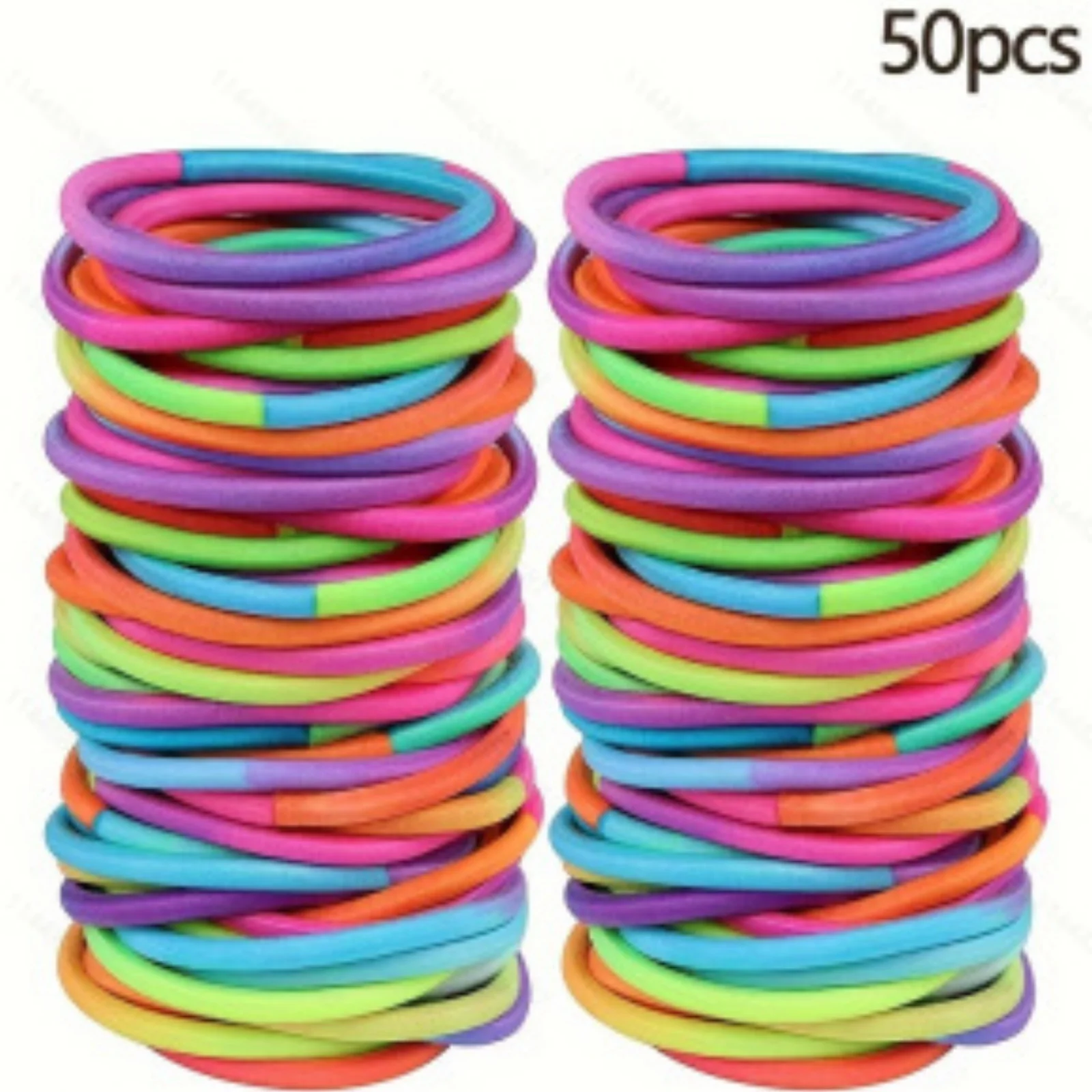 50PCS Hohe Elastizität Haar Bands Schwarz Nahtlose Gummibänder Verdickt Nylon Haar Seil Einfache Krawatte Haar Seil Grundlegende Haar seil – Detail 2