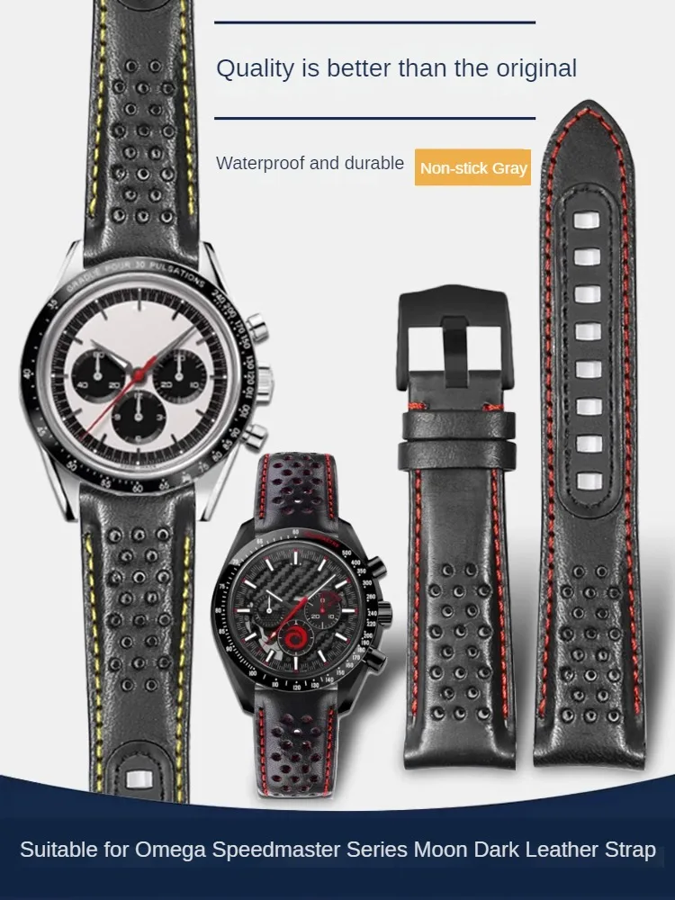 

Adapt To O-mega Speedmaster Dark Side of The Moon 311.92.44 Original Replacement Leather Watch with Men's Models