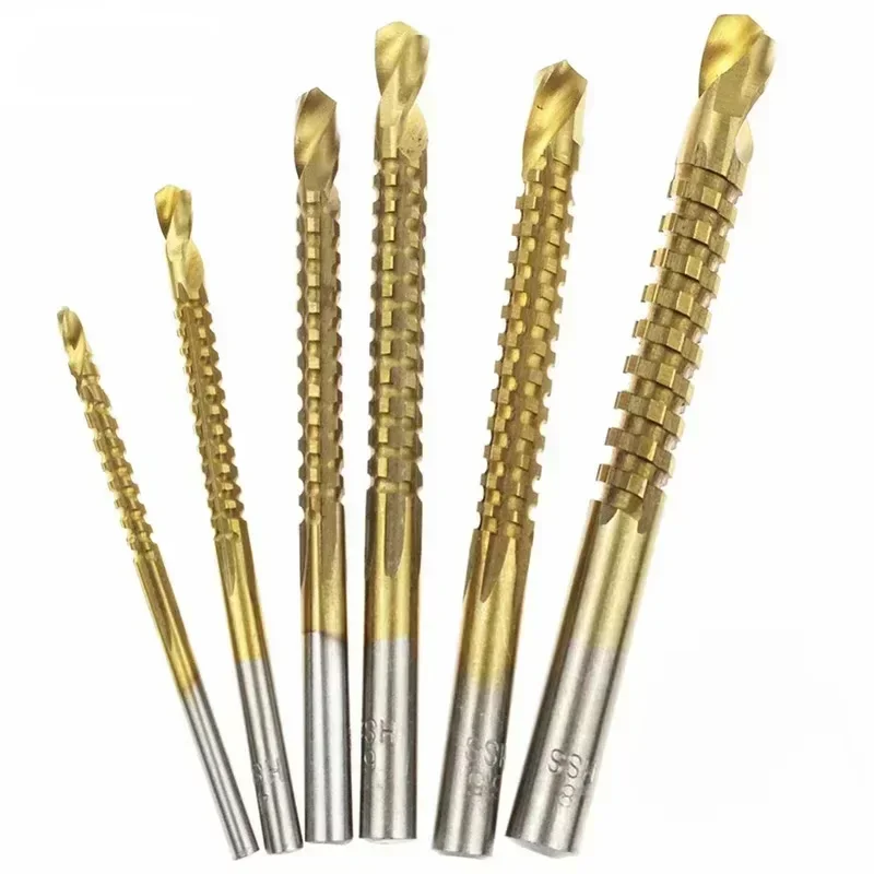 HSS-Spiralbohrer-Set, Titanbeschichteter Bohrer, 3–8 mm gezahnte Nutspirale, gezackte Sägebohrer, Verbundbohrer – Detail 6