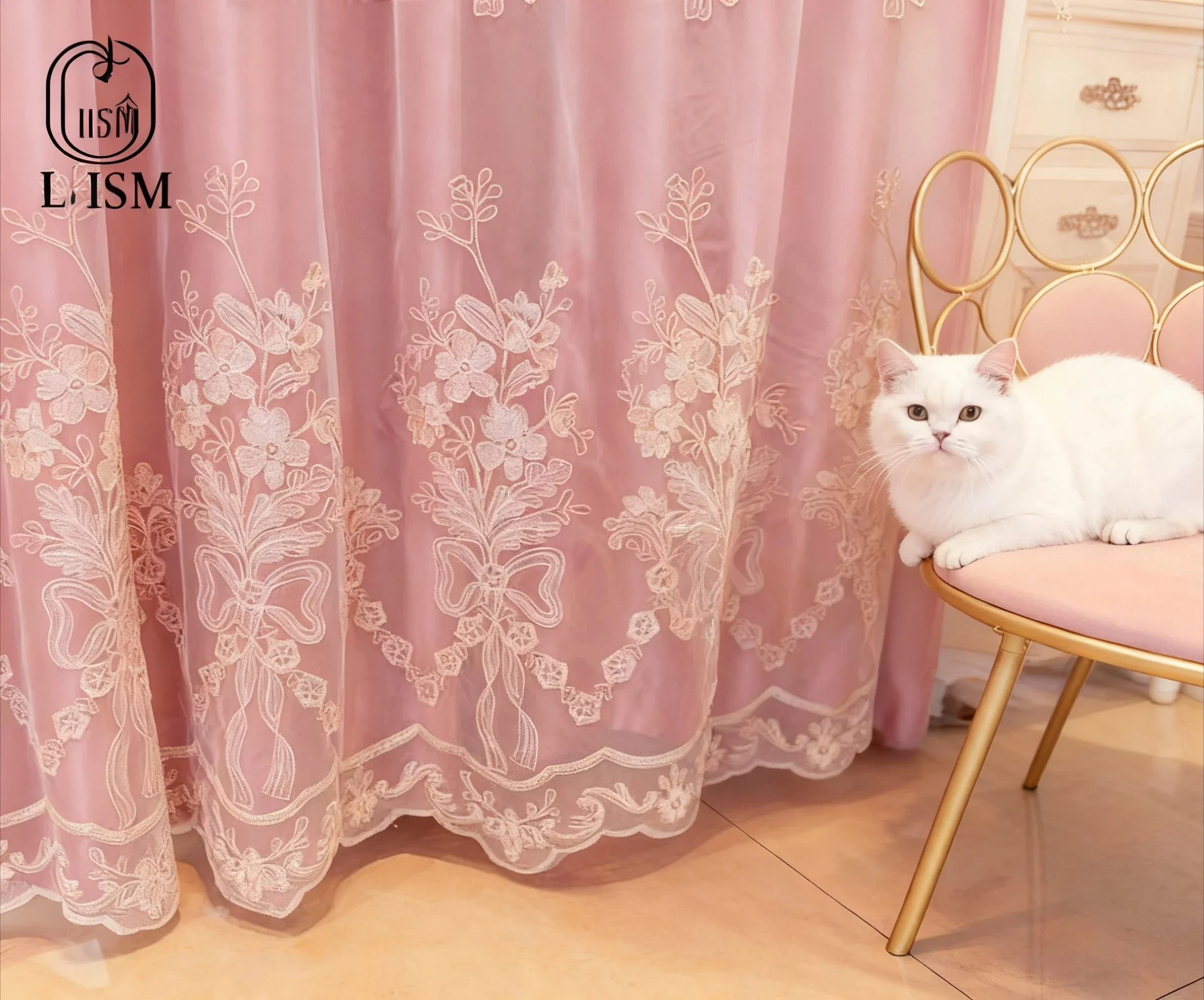 

European Luxury Curtains for Living Room Bedroom Embossed Embroidered Double-layer Blackout Cloth Gauze Integrated Custom Tulle