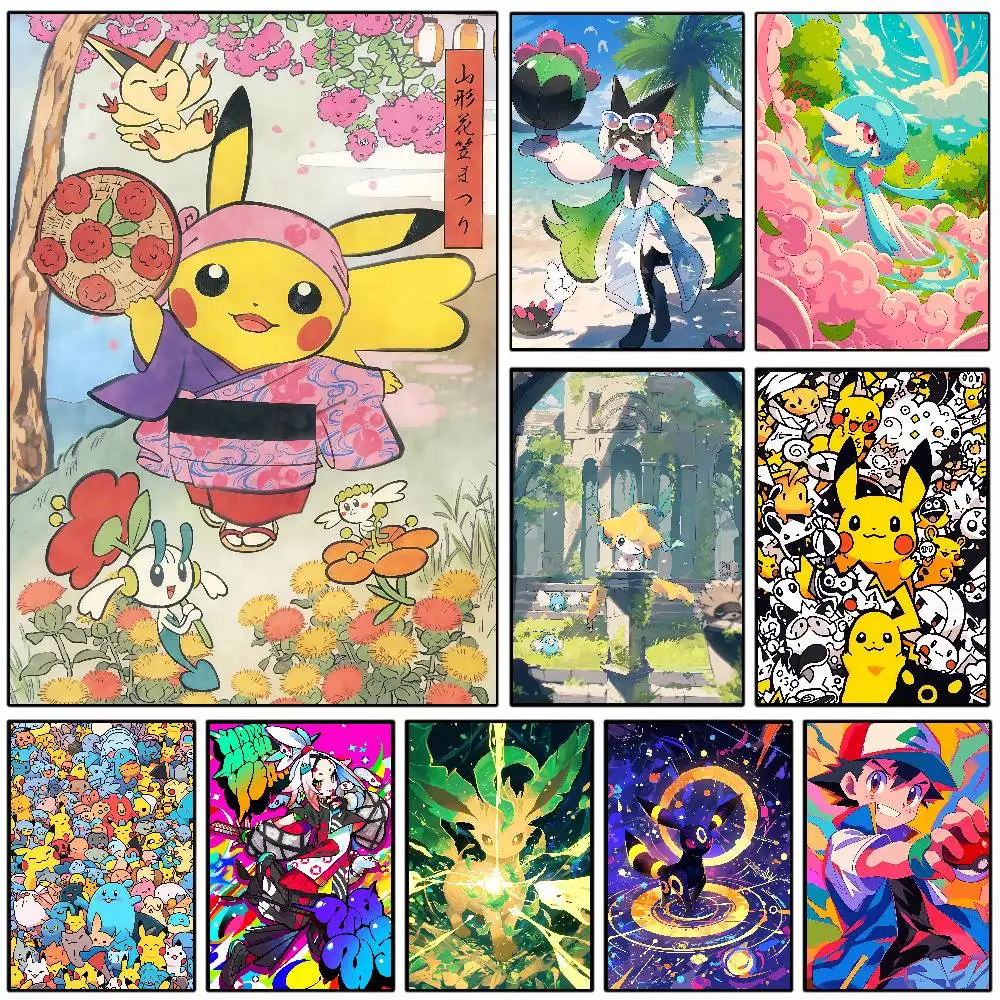 1PC  Pokemon Ghost Type Collection Anime Poster HD Canvas Wall Art Waterproof Print Painting Bedroom Living Room Home Decor G