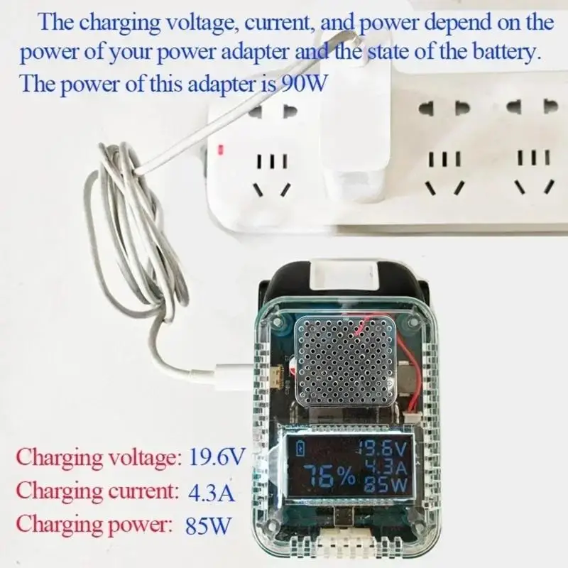 

652F 140 Вт PD3.1 Адаптер для зарядки аккумулятора Конвертер типа C Порт Выходной электроинструмент для аксессуаров для 28 В