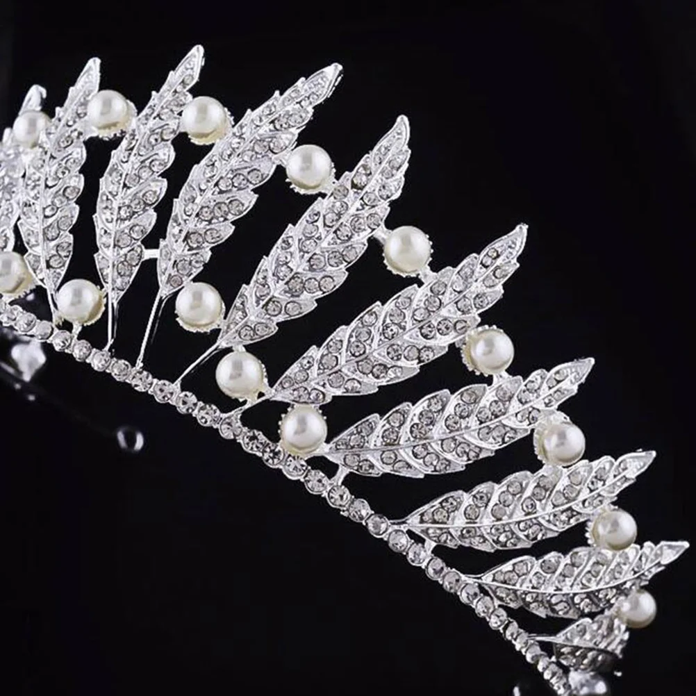 

Elegant Rhinestone Crown Hair Hoops Women Wedding Tiara Dress Headdress Lightweight Durable Silver Bridal Crystal Jewelry Party