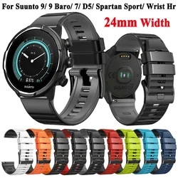 Pasek do zegarka o szerokości 24mm dla SUUNTO 9 band Baro silikonowa opaska na rękę dla Suunto 7 D5 spartański Sport Wrist HR Baro bransoletka do zegarka