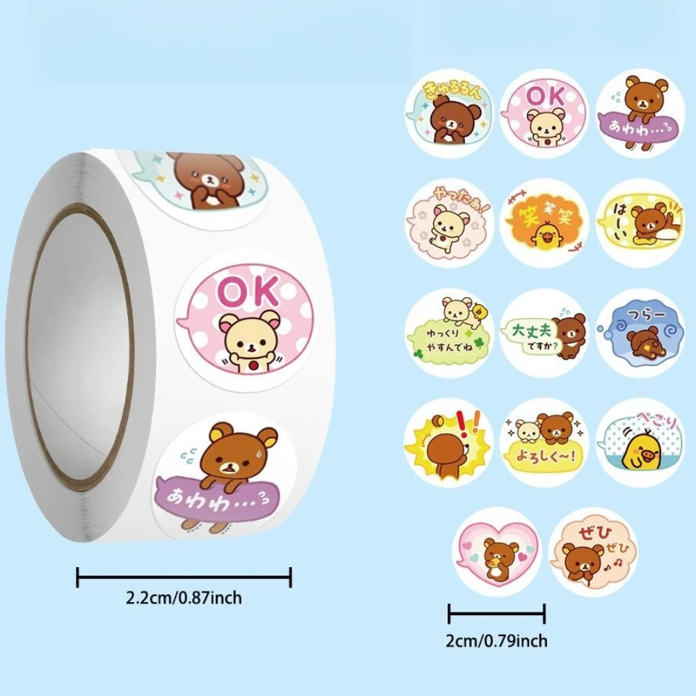 500 Stück Kawaii Cartoon Rilakkuma Anime Aufkleber DIY Handy Gepäck Scrapbook Kinder Geburtstagsgeschenke Spielzeug Niedliche Aufkleber Sticker – Detail 1