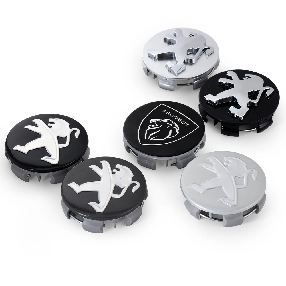 4Pcs 60mm Car Wheel Center Hub Cap Badge Rim Lid Sticker For Peugeot 206 307 308 3008 207 208 SW 407 508 2008 5008 107 106 205