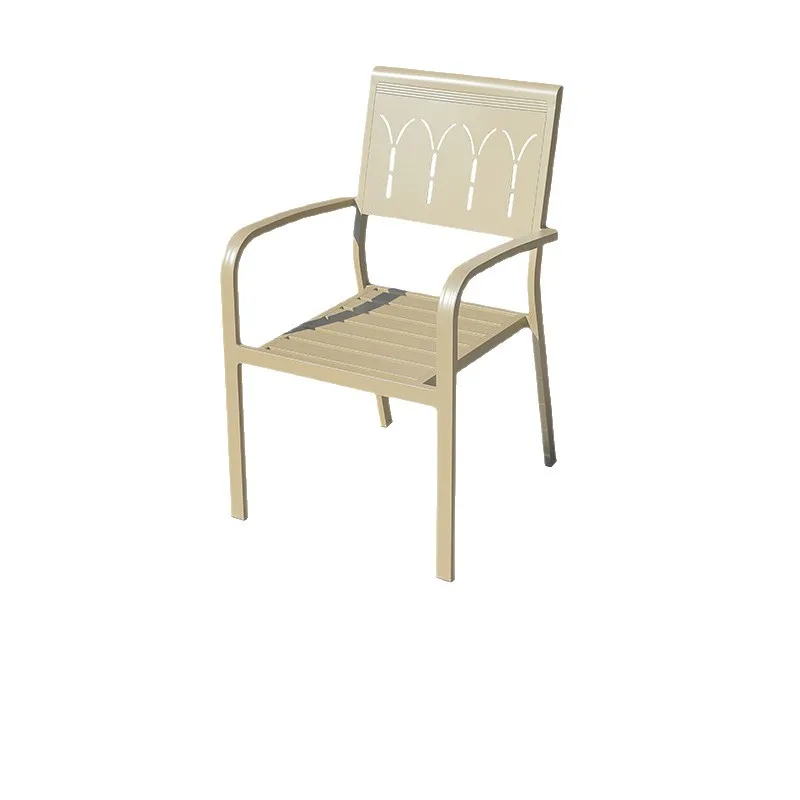 

Leisure villa terrace barbecue table and chairs outdoor open-air courtyard imitation wood grain long