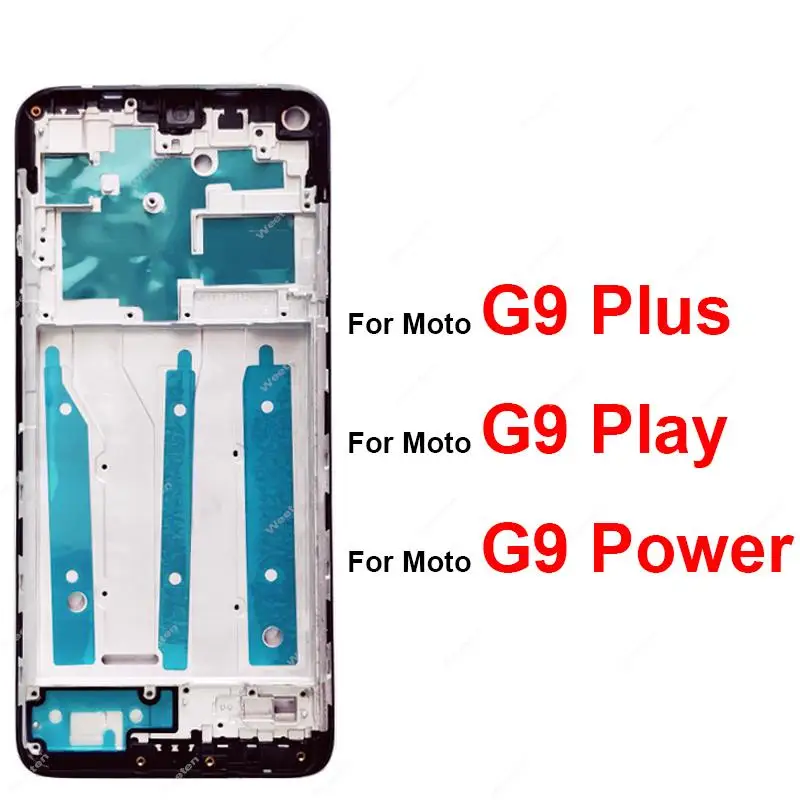 Cubierta de marco frontal LCD para Motorola Moto G9 Play G9 Plus G9 Power, marco de pantalla LCD frontal, cubierta de bisel, piezas de repuesto
