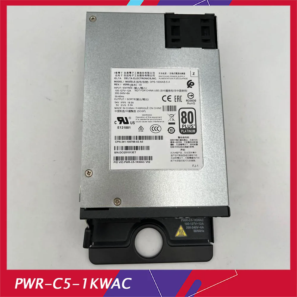 For CISCO  Power Module 341-100788-01 for C9200 Switch PWR-C5-1KWAC