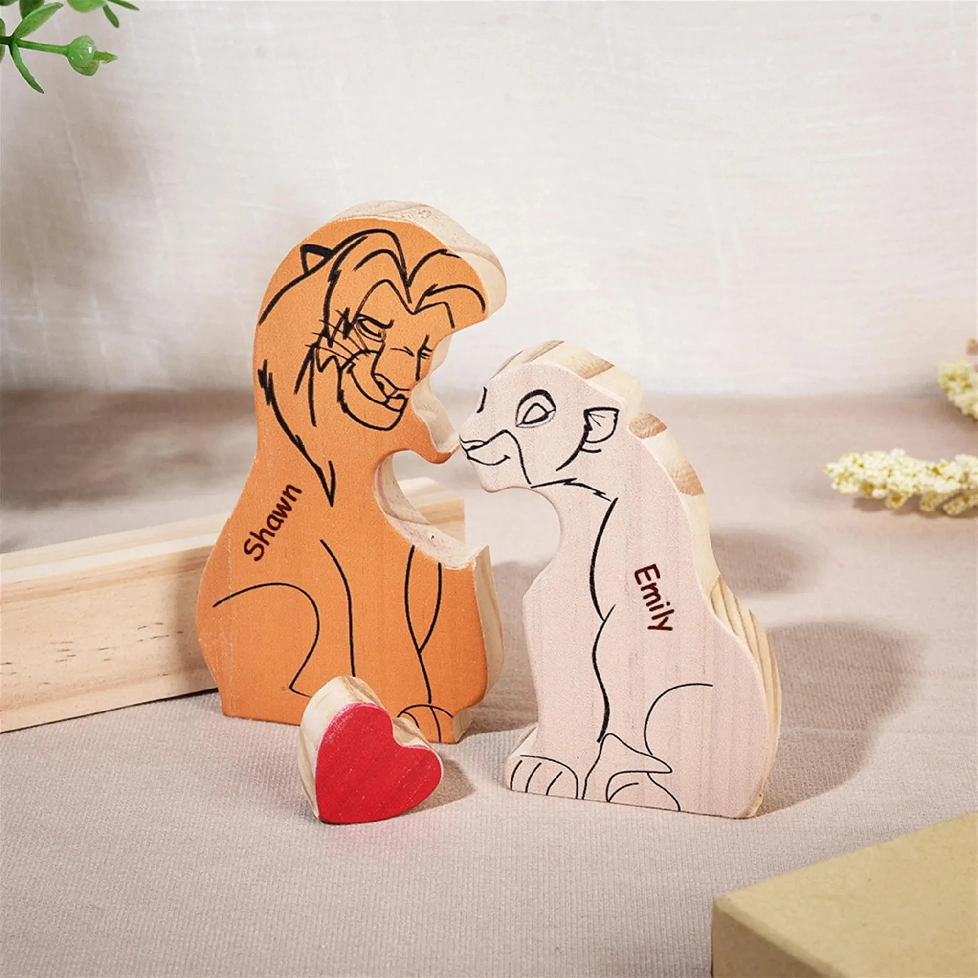 Wooden Lion Family Puzzle,Custom Lion Family Name Puzzle,Family Keepsake Gift, Love Gift For Parents,Home Decor,Christmas Gift