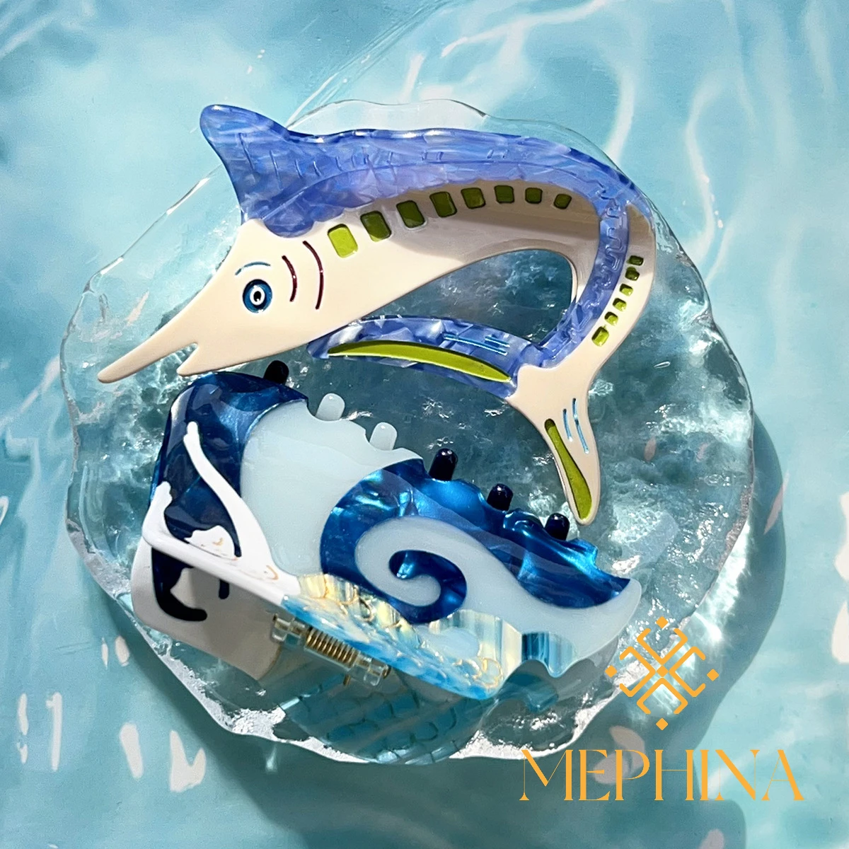 

MEPHINA Ocean Theme Hair Claw Clip Tuna Fish Hair Claw Mermaid Hair Claw Cartoon Hair Pin Classy Hair Claw Accessories for Women