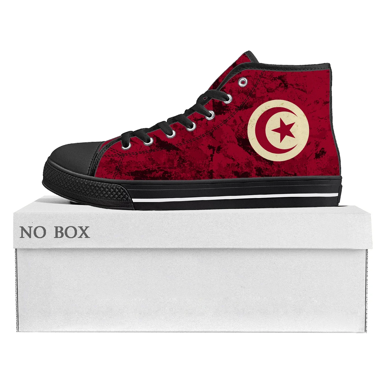 Tunisian Flag High Top High Quality Sneakers Mens Womens Teenager Canvas Sneaker Tunisia Casual Couple Shoes Custom Shoe