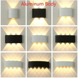 Nordic Wall Lamp Led Aluminum Outdoor Indoor Ip65 Up Down White Black Modern For Home Stairs Bedroom Bedside Bathroom Light