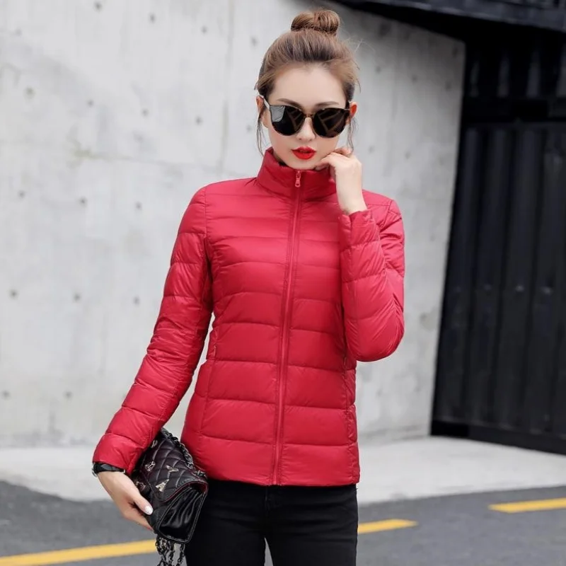 Women's Stand Collar Autumn and Winter Thick Down Jacket Simple Fashion 2026 New Mother Commuter Warm Windproof Outdoor Coat