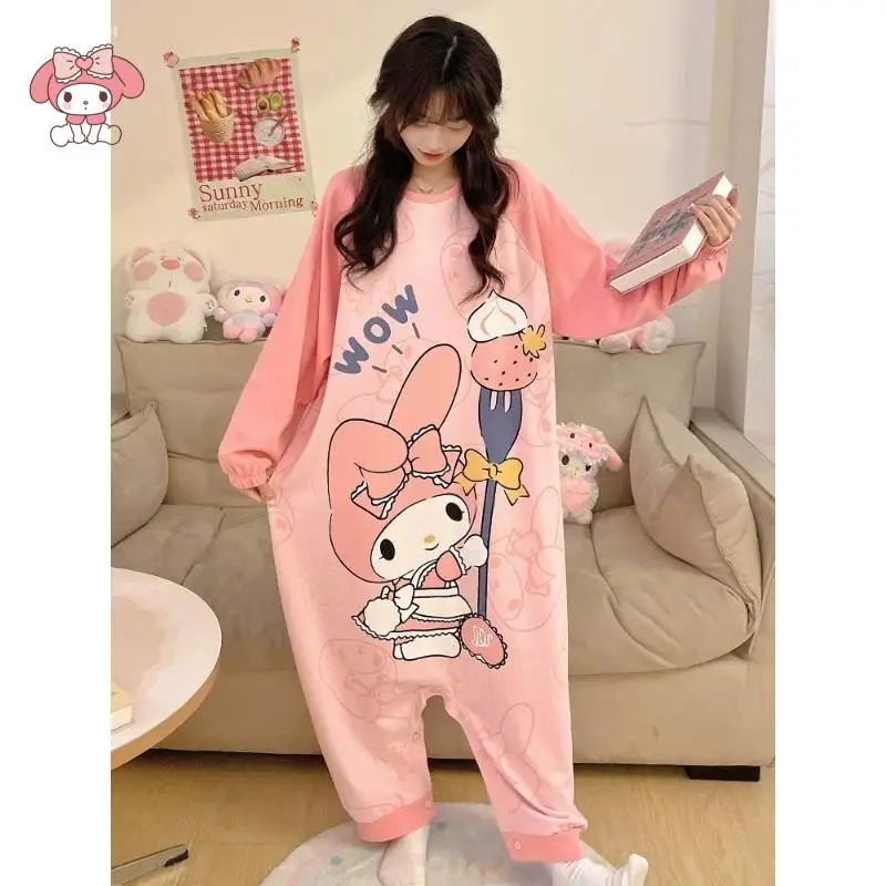 سانريوس الكرتون منامة بلدي ميلودي لطيف كيس النوم فتاة نمط جديد طالب موضة رقيقة فضفاضة مريحة ملابس المنزل غير رسمية #6