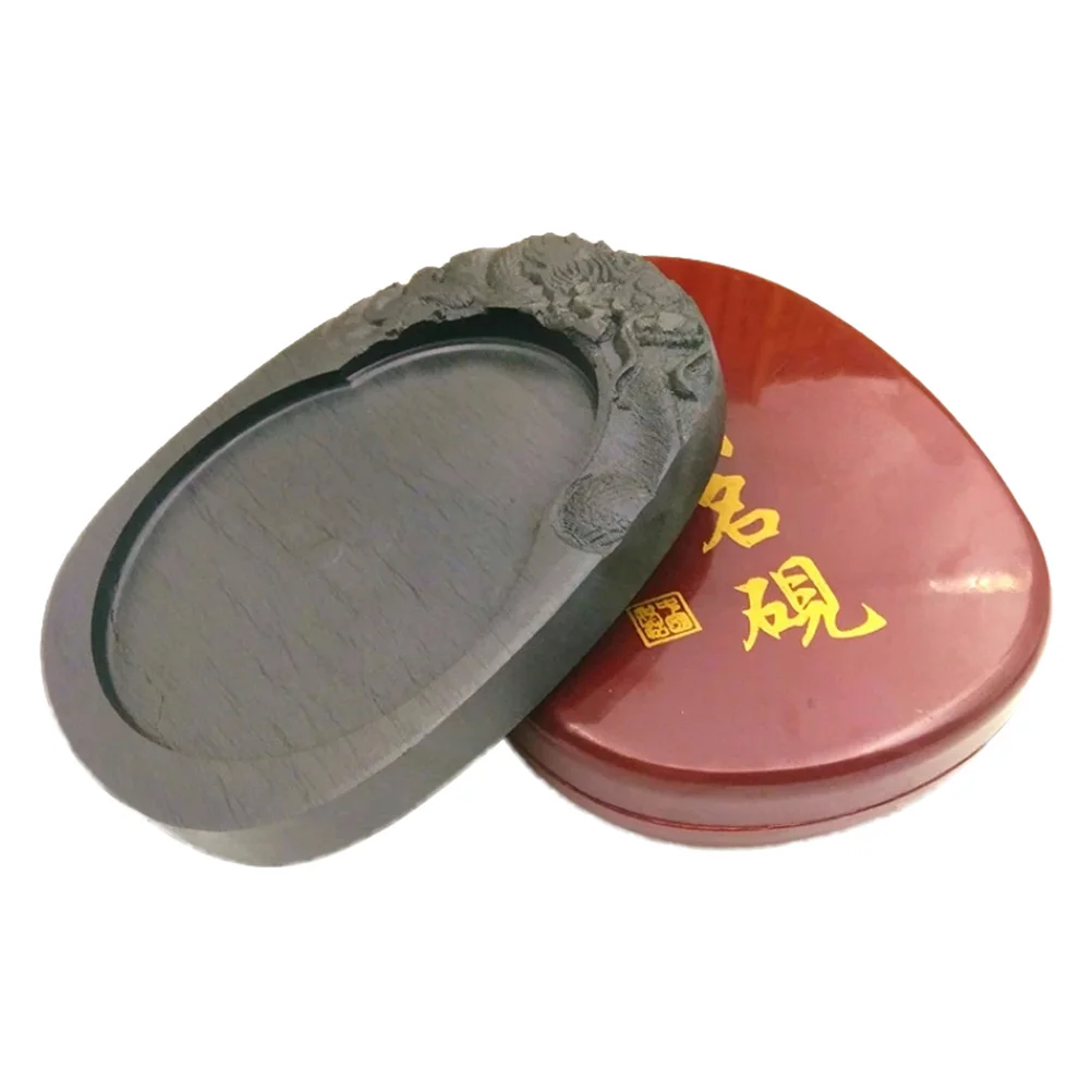 

Japanese Ink Inkstone Chinese with Cover Grinding Supply Student Calligraphy Bowl