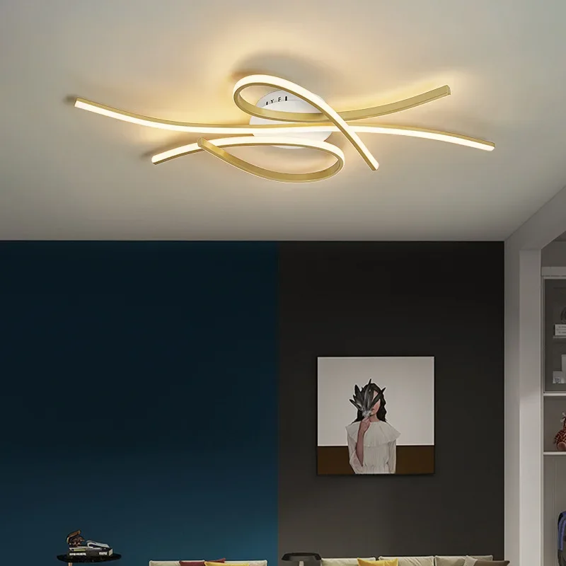 Minimalism Modern led Ceiling Lights for living room bedroom Matte black or Gold finished Ceiling Lamp led plafonnier fixtures