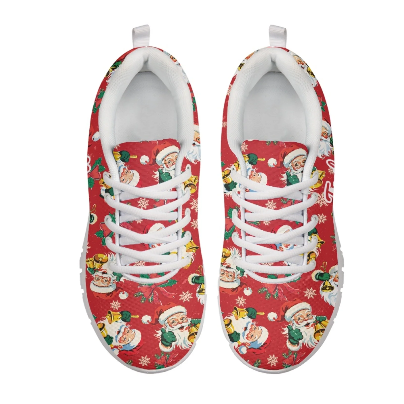 Coloranimal Santa Snowflake New Trend Tennis Sneakers Mens Sports Tennis Shoes Lace Up Athletic Sneaker for Womens