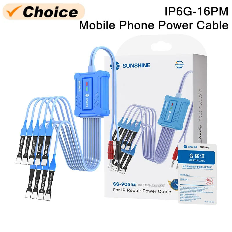 SUNSHINE SS-905 SE IP7G-17PM Phone Power On Cable Battery-Free Boot FPC Anti-Bend Smart Burn Protection Power Boot Line