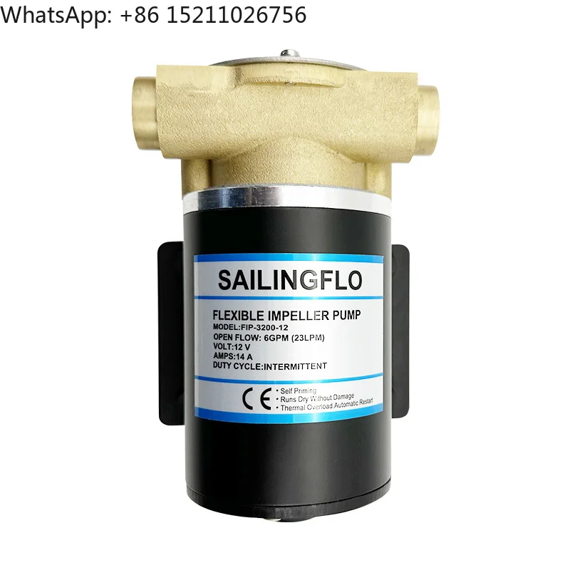 

SAILINGFLO12/24V DC 26LPM Marine Self-priming Impeller Bilge Pump