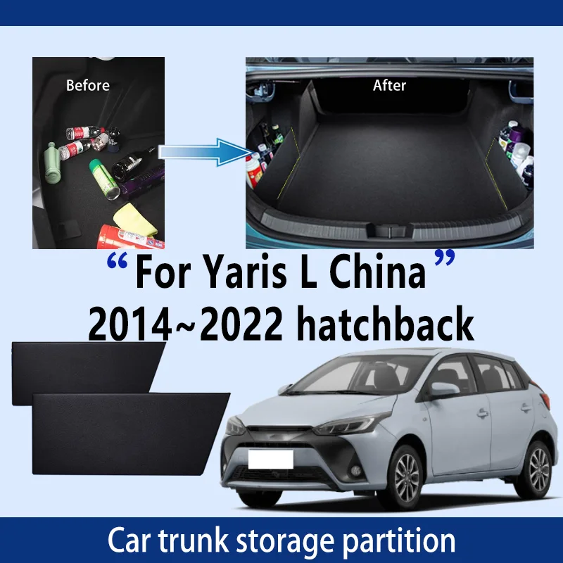 Car Accessories For Yaris L 2014~2022 21 Thickening Trunk Storage Partition Multifunction Storage Auto Interior Parts Organizer