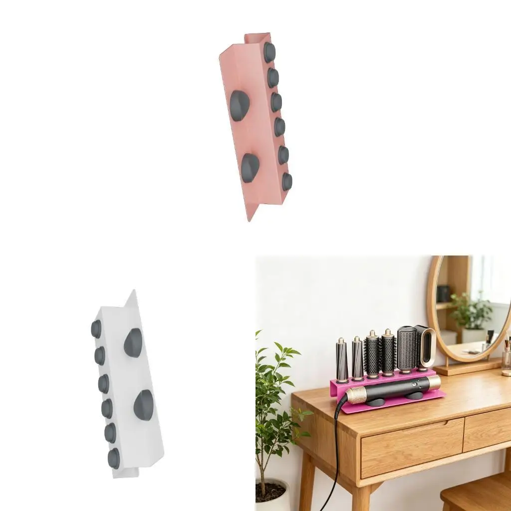 J6PE Space Efficient Hair Dryer Shelf 8 Dedicated Storage Zones For Styling Set No Harm Installation