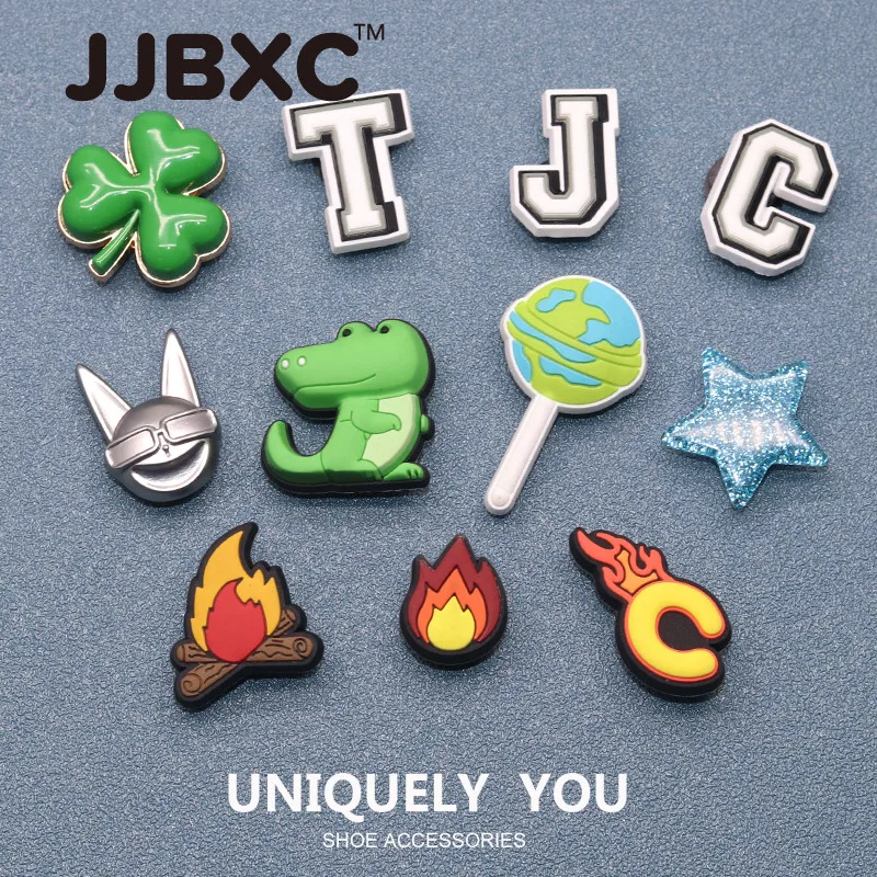 JJBXC CHARM Shoe Buckle Shoe Accessories Cartoon Letter DIY Fashion Shoes Accessories Suitable for cross Shoes