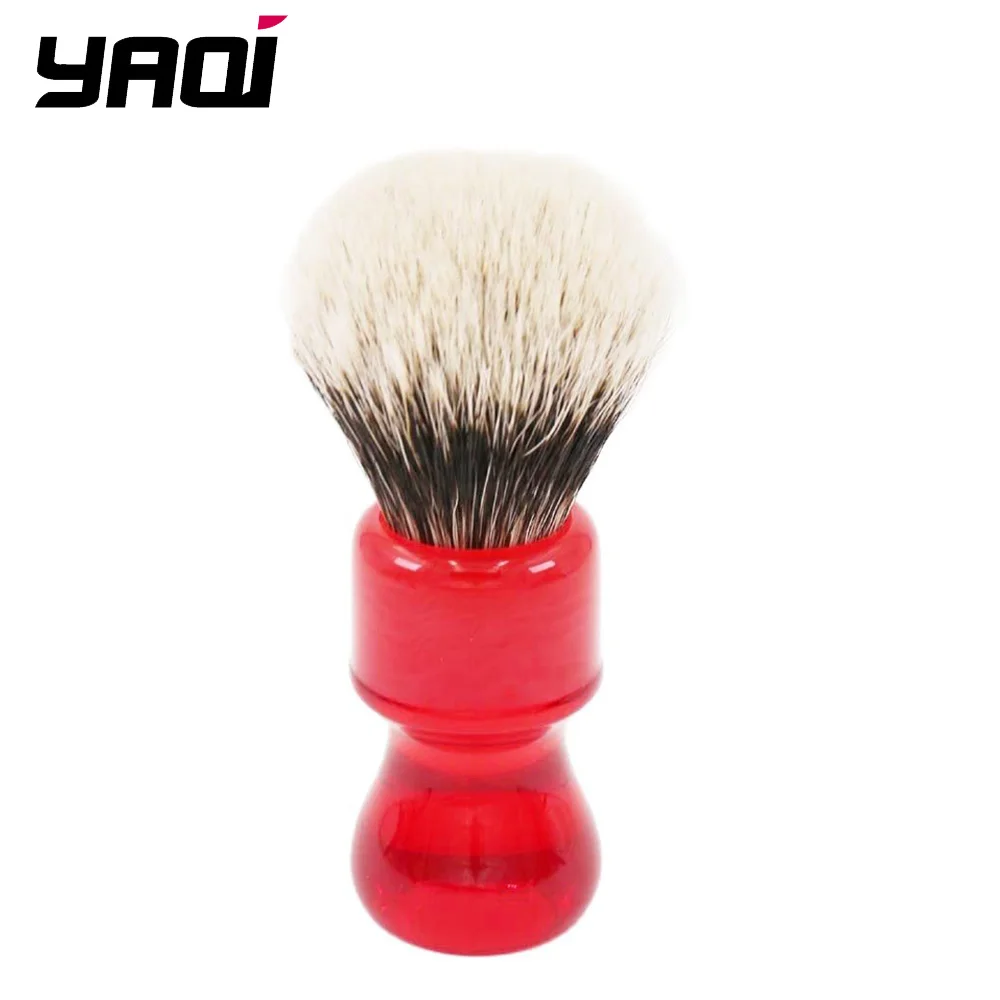 Yaqi Ruby Two Band Badger Hair Mens Shaving Brush Barber Salon Facial Beard Cleaning Appliance Shave Tool