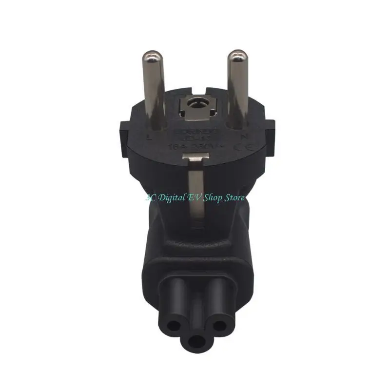 E74D 90 Degree EU4.8 Europe 2 Prong to C5 Plug Power Adapter for Standard Computer Power Adapter (EU4.8mm Europe to C5)