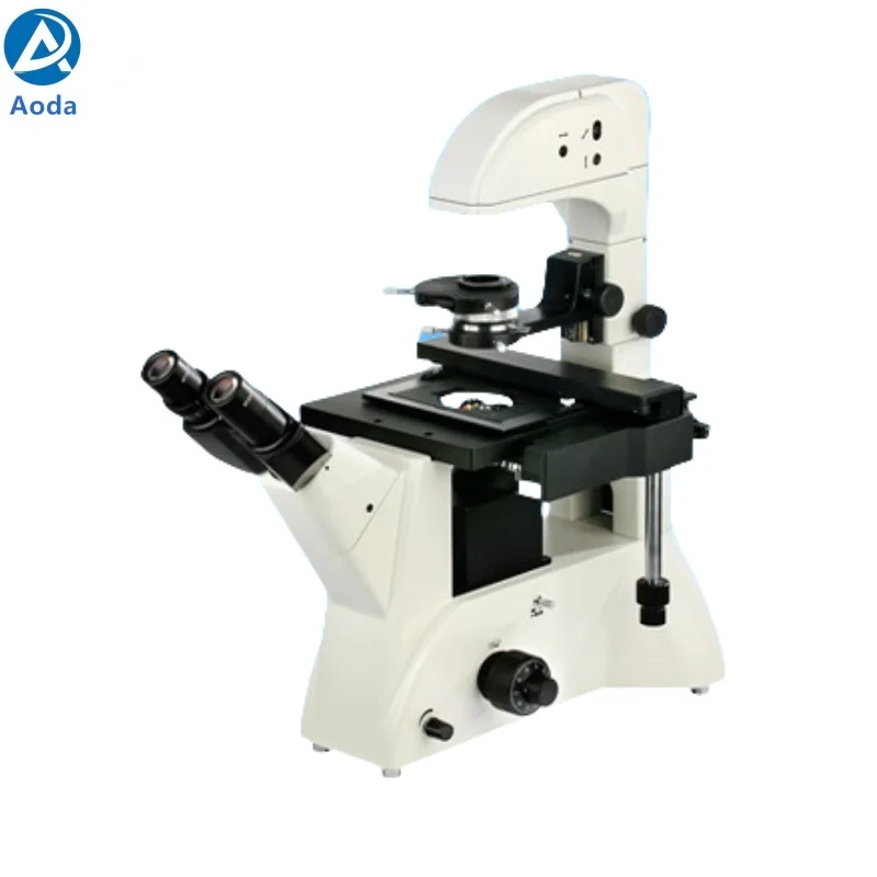 Aoda 37XF-series Trinocular Wide Field Long Working Distance Inverted Biological Microscope with 6V30W Halogen Lamp