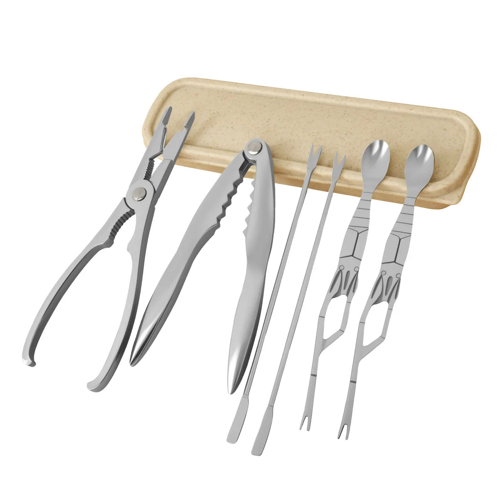 6/9/12Pcs Stainless Steel Seafood Tool Kit with Crab Cracker and Picks Anti-Rust Crab Lobster Oyster Claw Pliers Kitchen Utensil