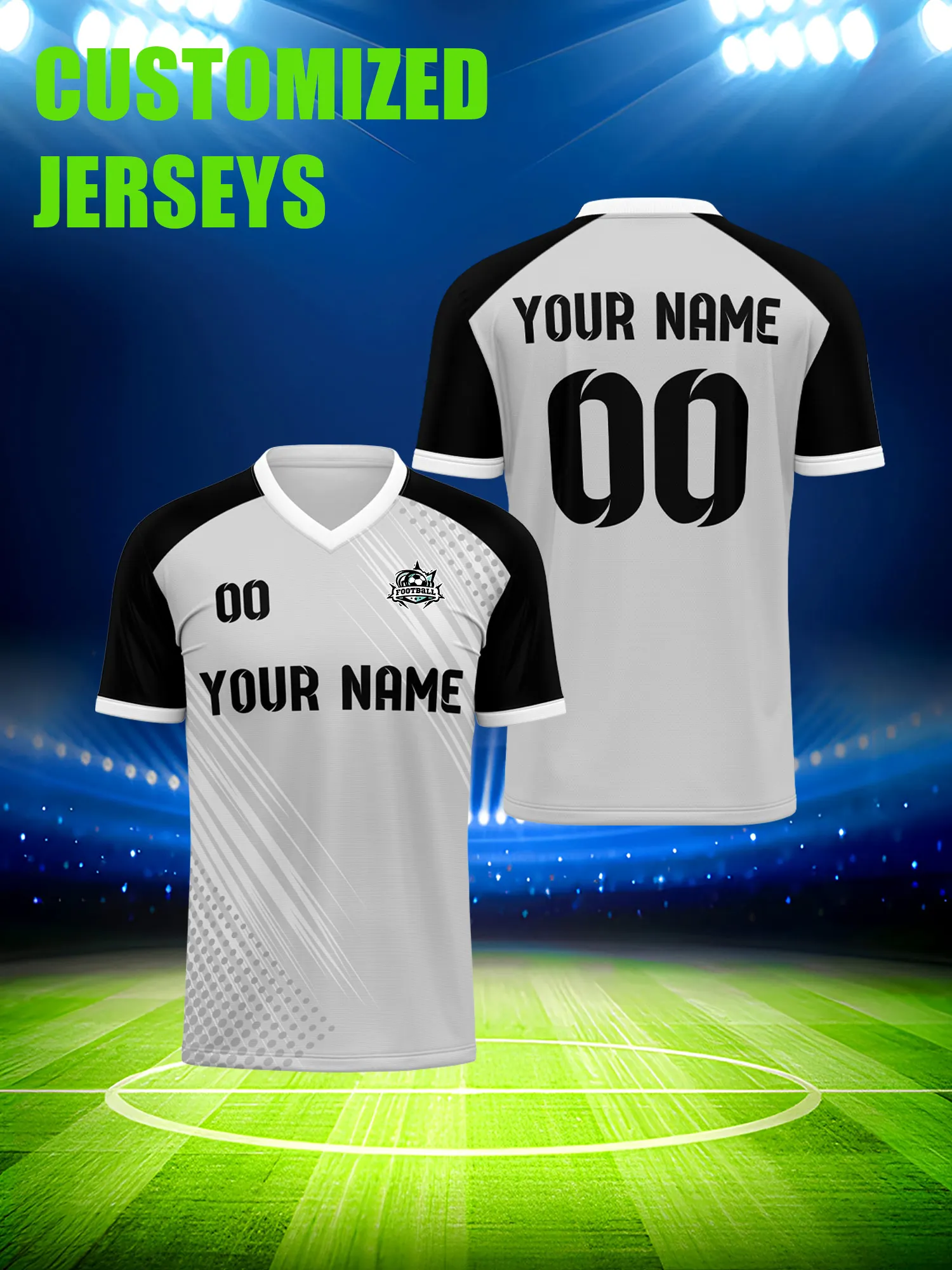 

Футболка для футбола с индивидуальным изображением, номером и именем, повседневная уличная одежда для фанатов.