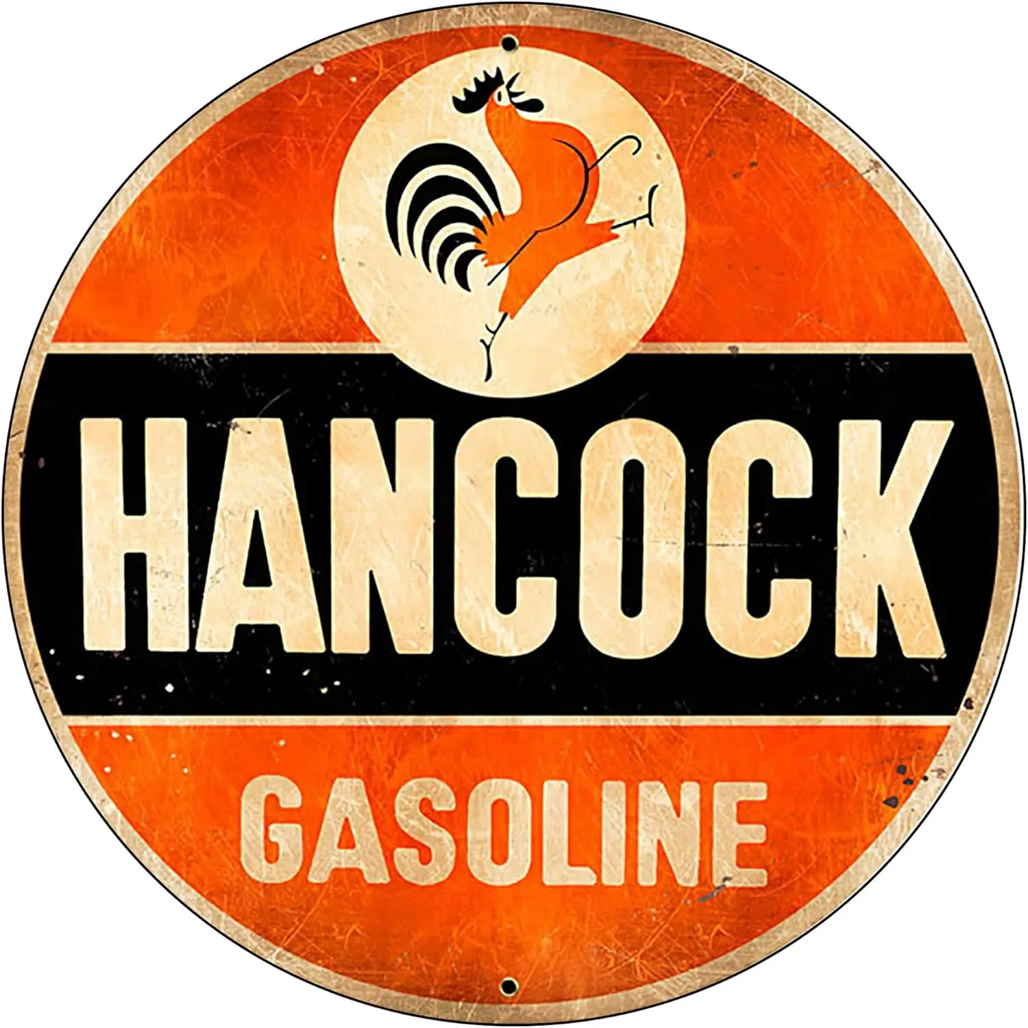 Brotherhood Vintage Gas Sign Reproduction Vintage Metal Signs Round Metal Tin Sign for Garage and Home 8 Inch Diameter – Hancock