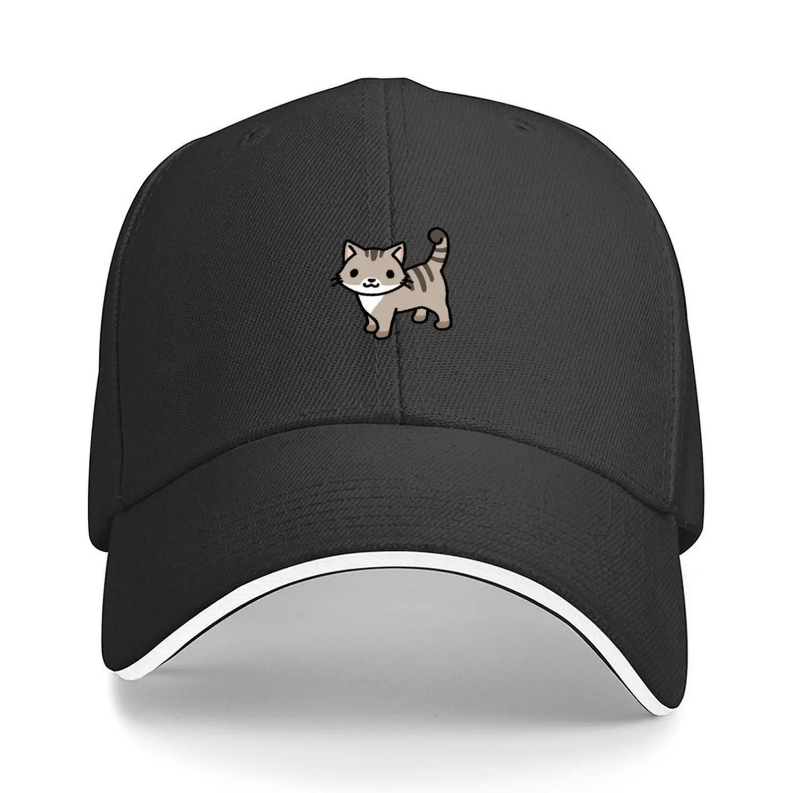

Grey Tabby Cat Baseball Cap sun caps Rave Beach Custom Cap Men Women's