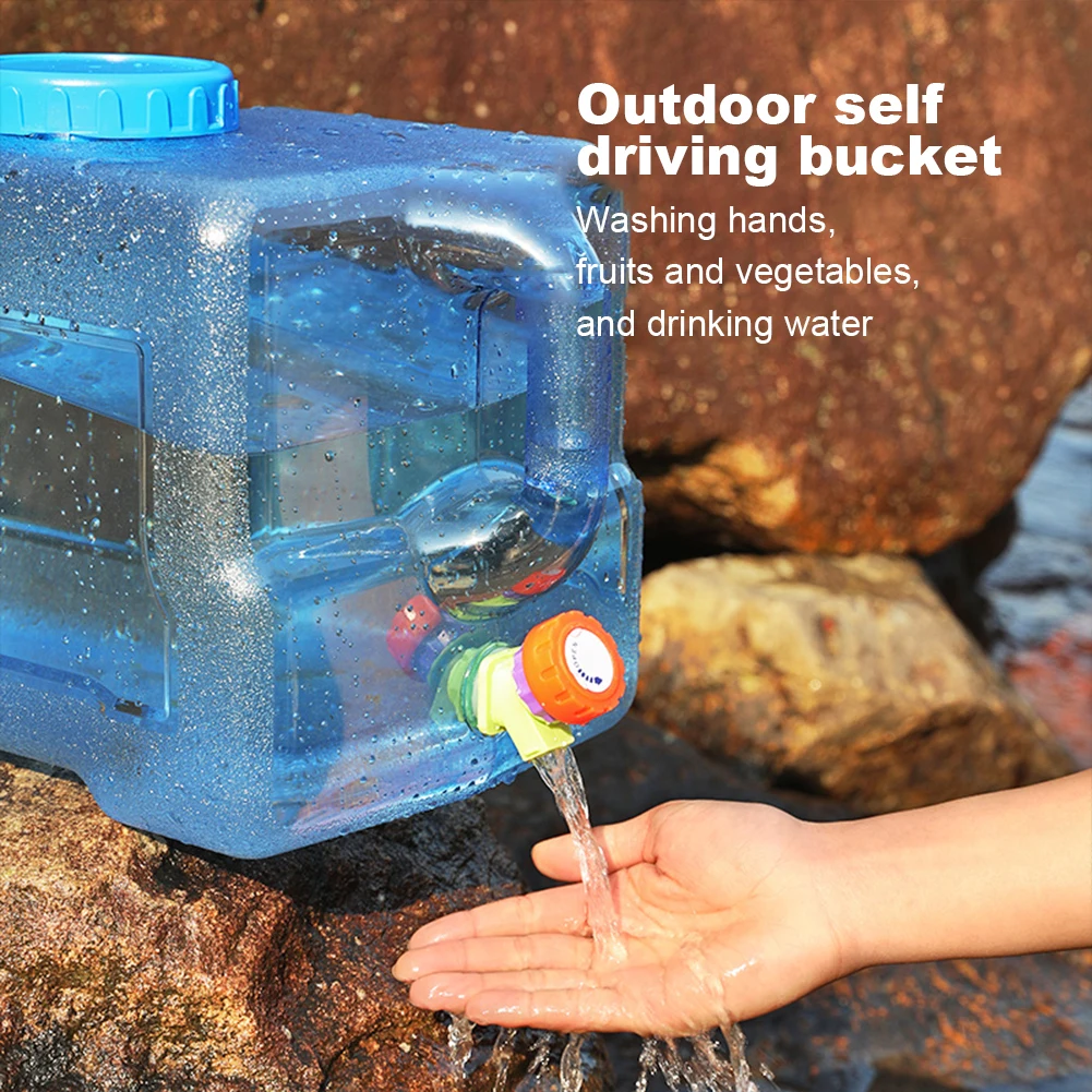 

Ведро для воды для кемпинга, 25 л, резервуар для минеральной воды большой емкости, герметичный контейнер для хранения с краном для самостоятельного привода, уличного тура