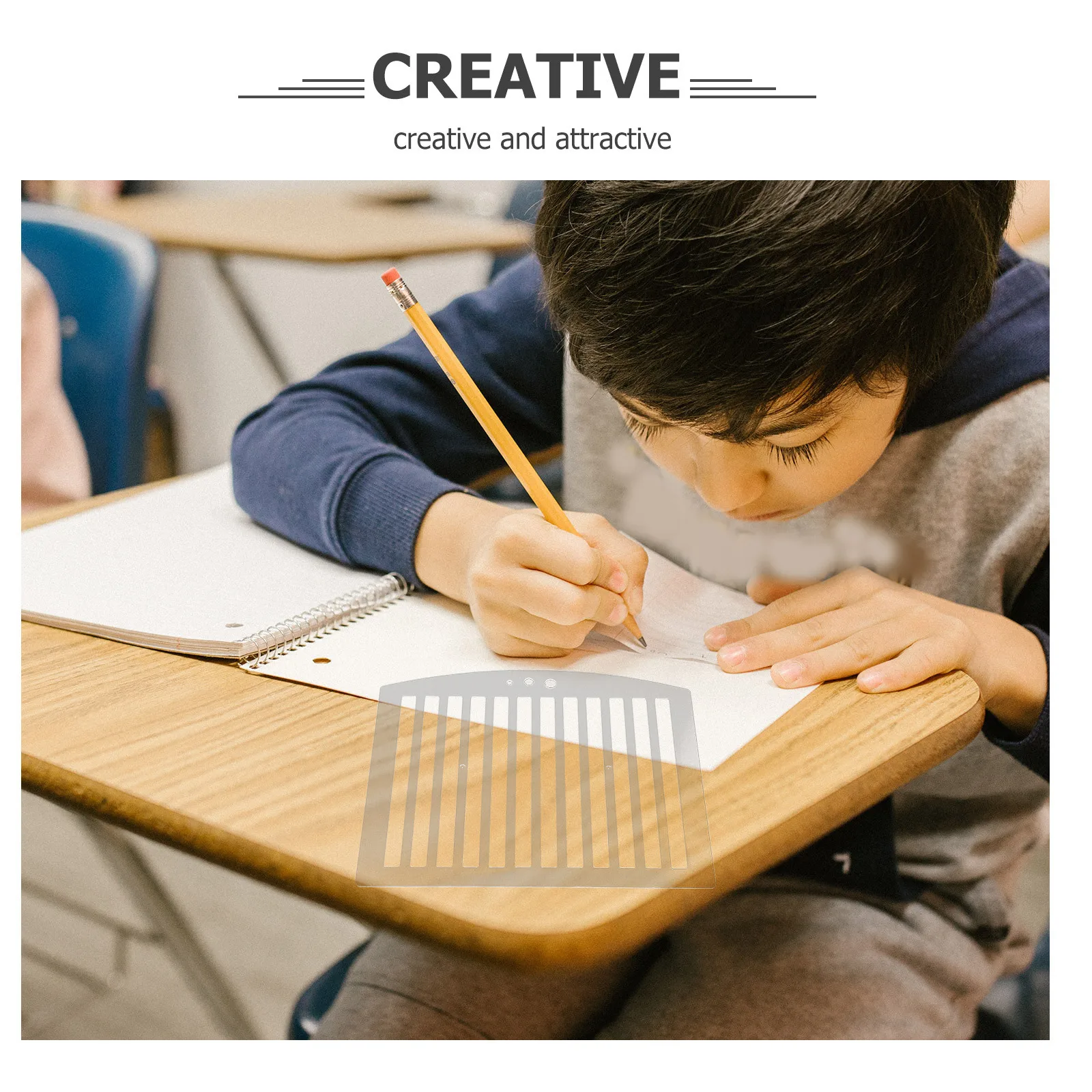 Line Drawing Ruler Plastic Creative Decorative Student Supply Multi Function Portable Lightweight Easy to Carry and