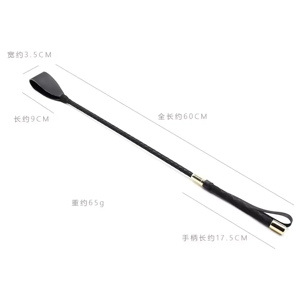 

60CM Riding Crop Genuine Leather Whip Crops Equestrianism HorseWhip with Wristband