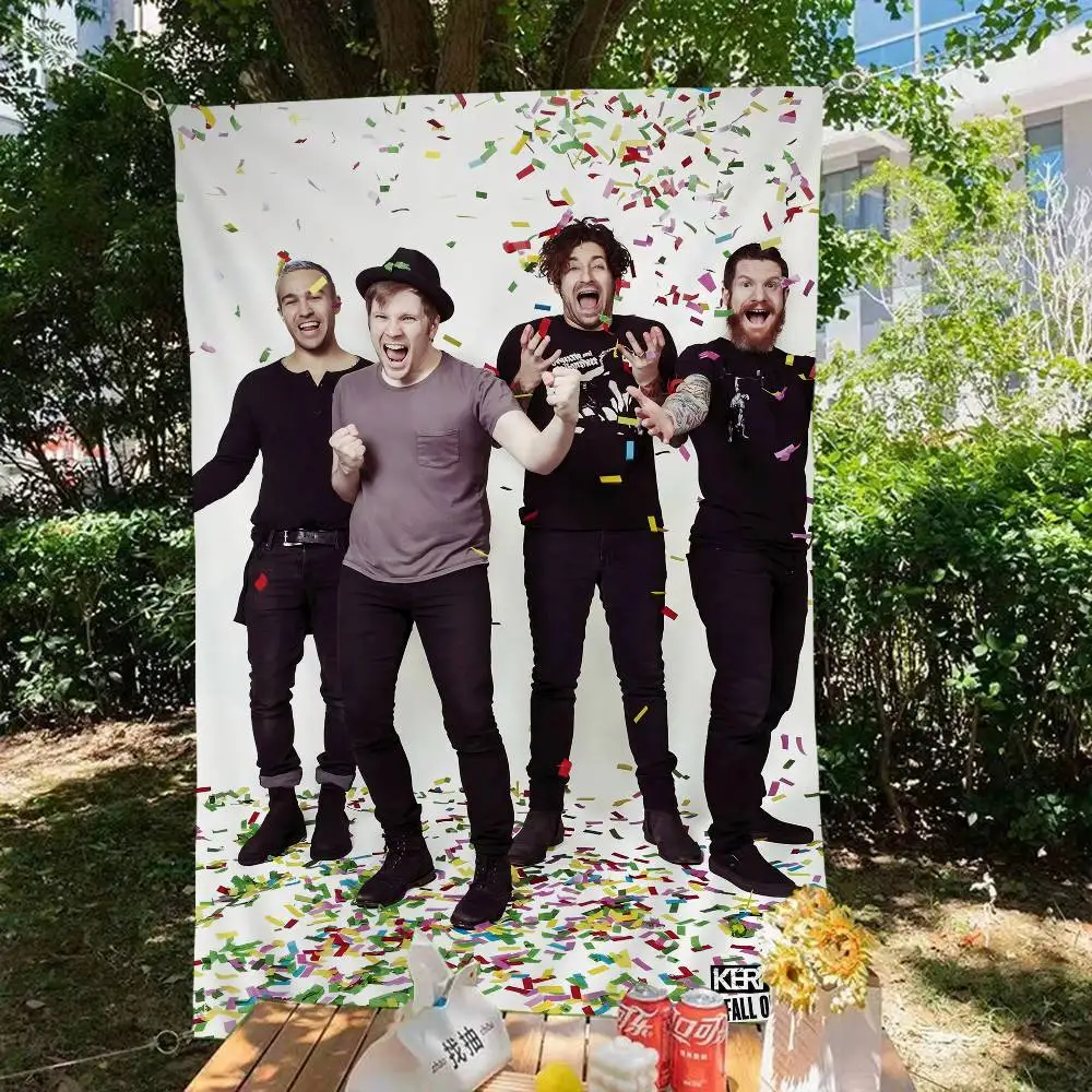 

F-Fall O-Out Boy DIY Flag For Family Group Photo Living Room Home Dorm Decor Wall Art Decor Banner
