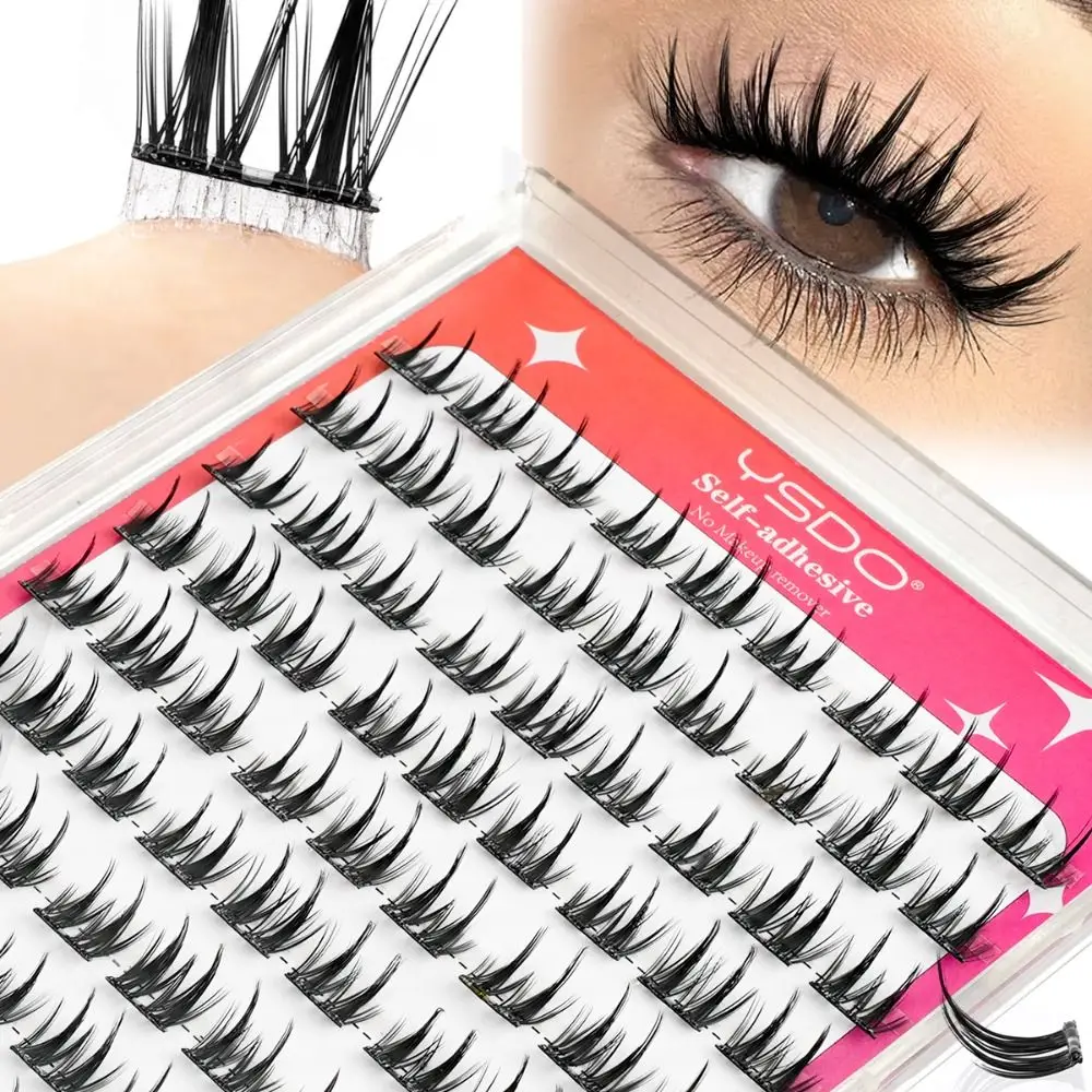 No Removal Required No Need Glue Fluffy False Eyelashes Manga Fairy Self-adhesive Lash Clusters Reusable Individual Lashes Women