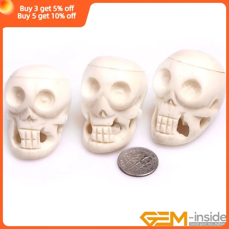 Halloween Artificial Skull Head Model Skull Bone Beads Scary Horror Skeleton Ornament Festival Party Home Decoration