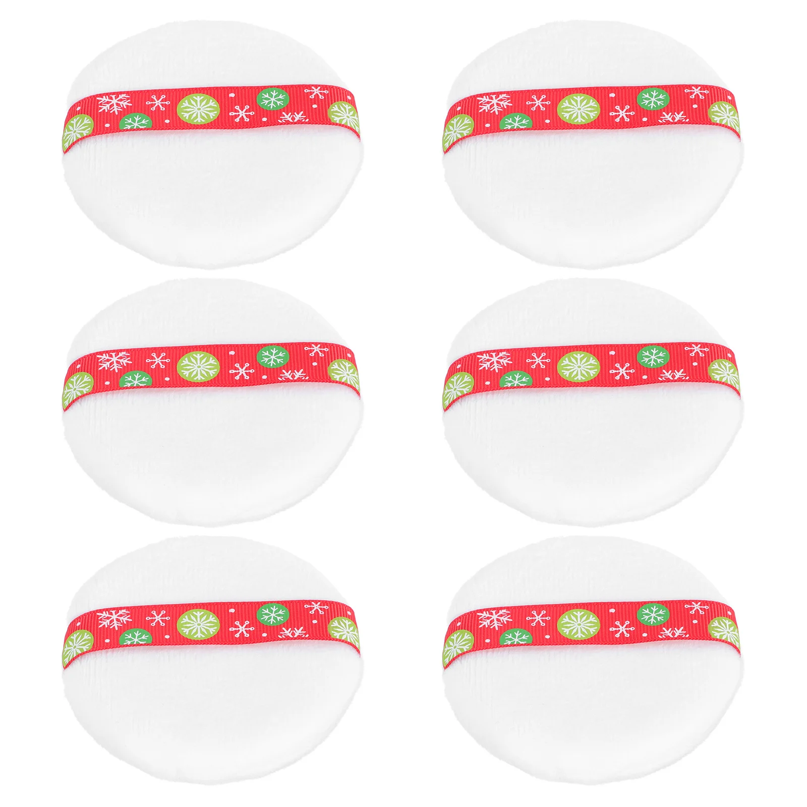 6 個のメイクアップパウダーパフソフトしなやかなアプリケーターフラットラウンド形状フェイスファンデーションコンシーラーブラッシュハイライターメイクアップツール