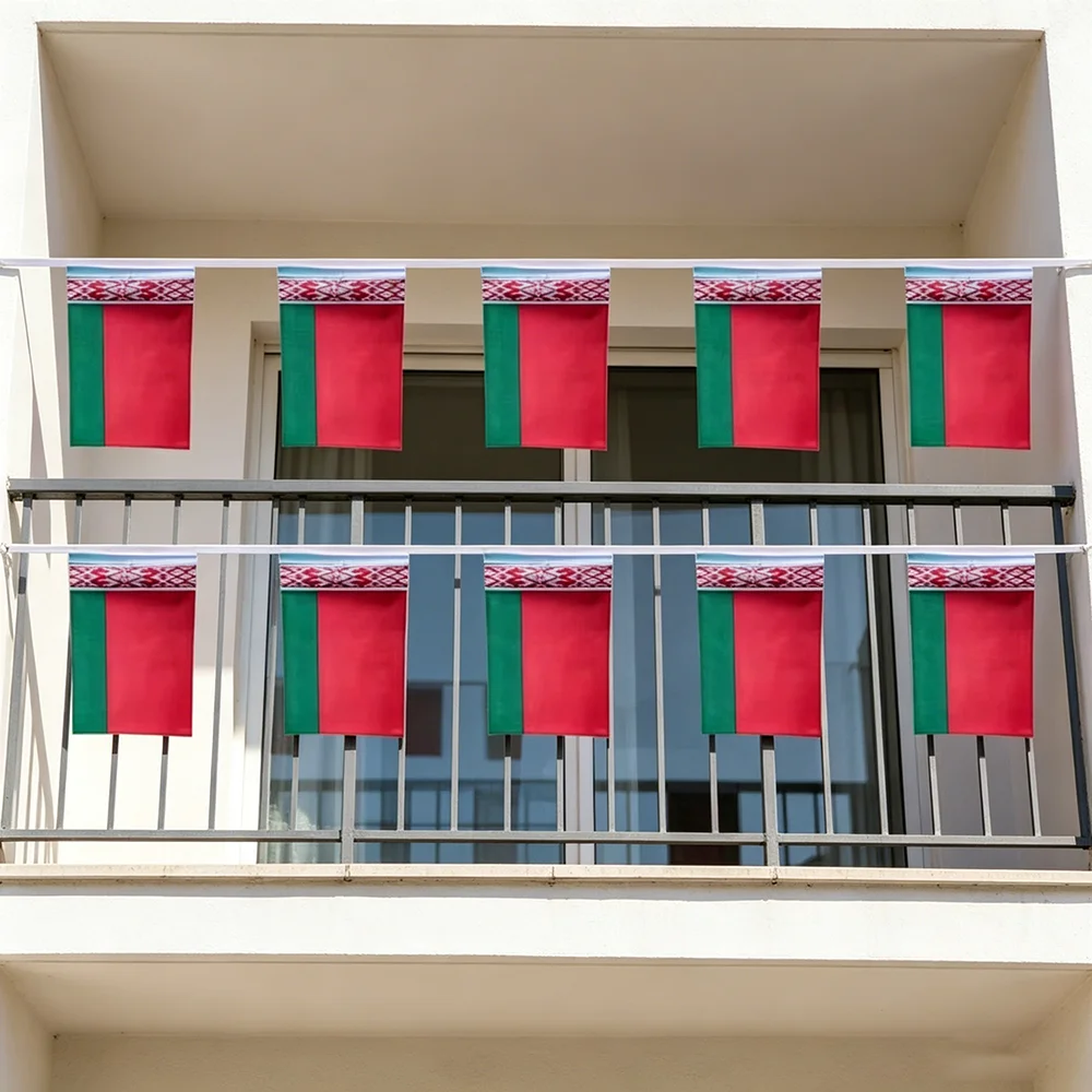 (SKY FLAG ) Belarus bunting flags 14x21cm 20pcs/lot Belarus String flags Pennant Banner Festival Party Holiday for decoration