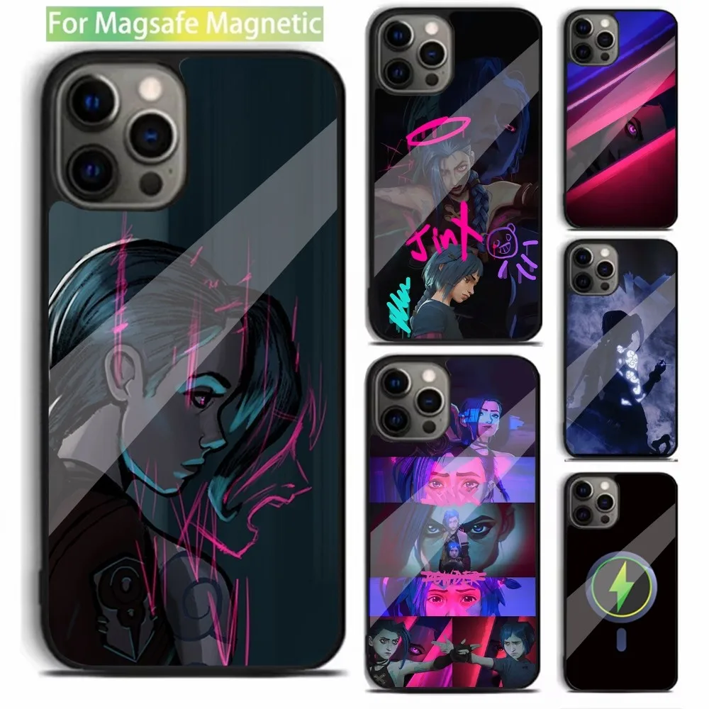 

J-Jinx Arcane L-LOL Phone Case For iPhone 16,15,14,13,12,11,Plus,Pro,Max,Mini Magsafe Magnetic Wireless Charging