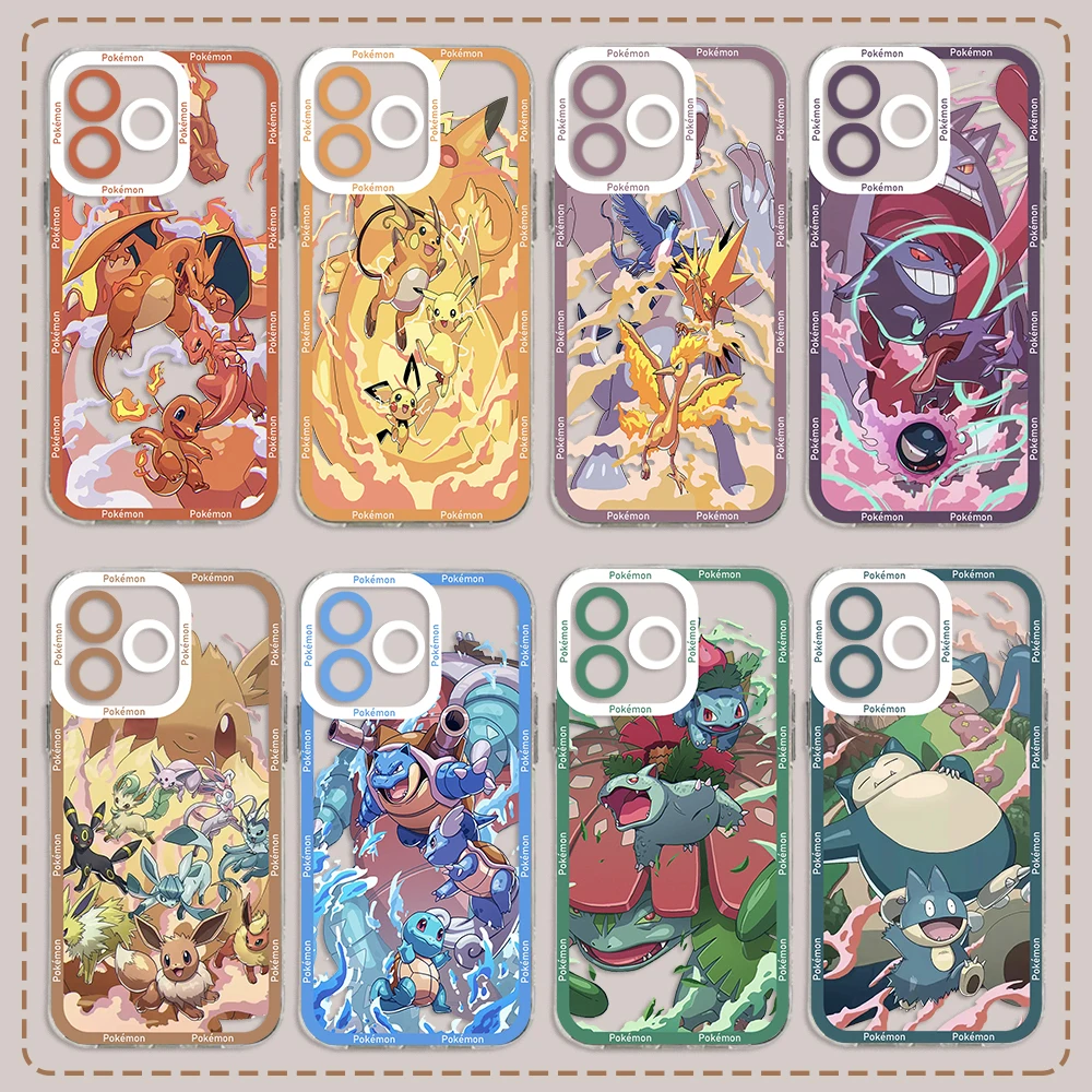 Anime Charmanders Blastoises Phone Case For Samsung S24 S23 S22 S21 S20 S10 FE Note20 Plus Ultra Lite 5G Clear Soft TPU Cover